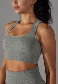 Textured Racerback Sports Bra by Anna-Kaci