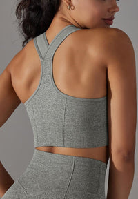 Textured Racerback Sports Bra by Anna-Kaci