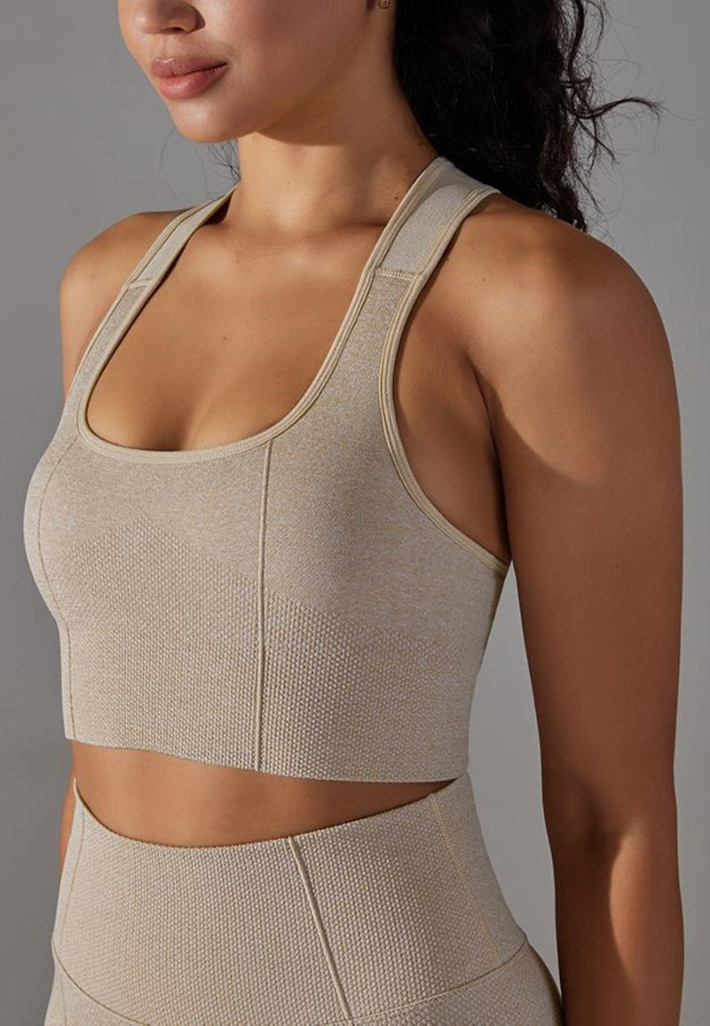 Textured Racerback Sports Bra by Anna-Kaci