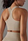 Textured Racerback Sports Bra by Anna-Kaci