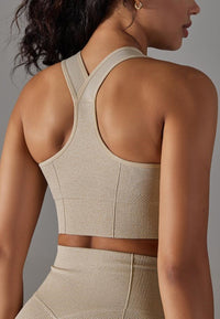 Textured Racerback Sports Bra by Anna-Kaci