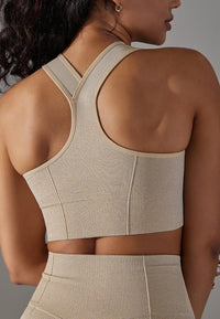 Textured Racerback Sports Bra by Anna-Kaci