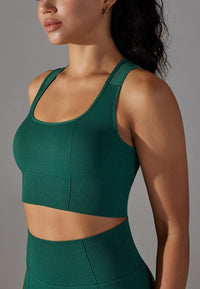 Textured Racerback Sports Bra by Anna-Kaci