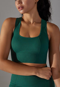 Textured Racerback Sports Bra by Anna-Kaci