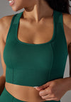 Textured Racerback Sports Bra by Anna-Kaci