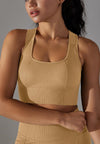 Textured Racerback Sports Bra by Anna-Kaci