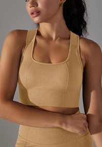 Textured Racerback Sports Bra by Anna-Kaci