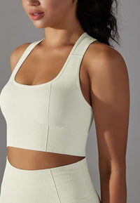 Textured Racerback Sports Bra by Anna-Kaci