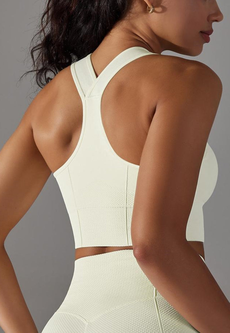 Textured Racerback Sports Bra by Anna-Kaci