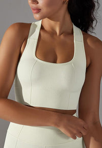 Textured Racerback Sports Bra by Anna-Kaci