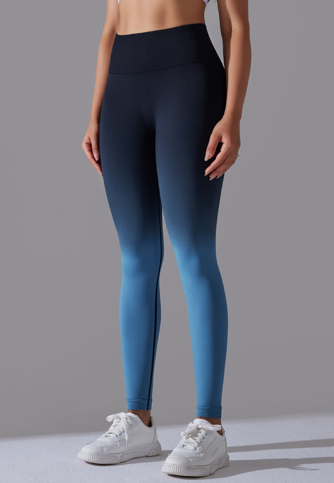 Blue High Waist Ombre Leggings