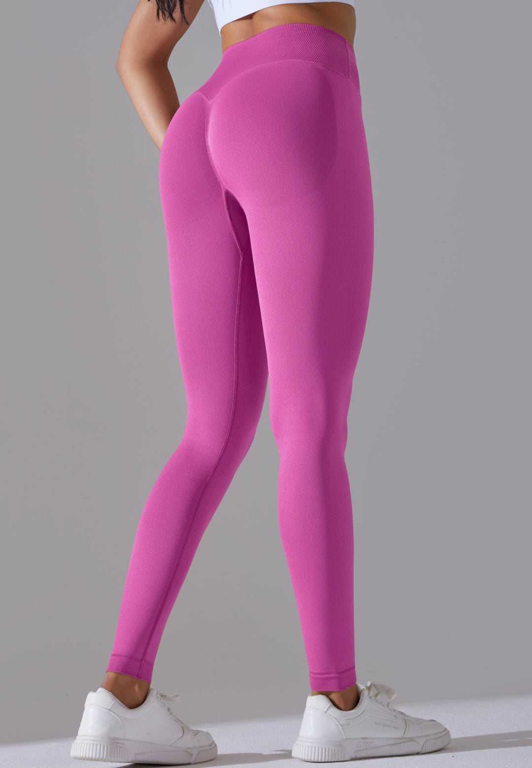 Ribbed V-Waist Activewear Leggings by Anna-Kaci