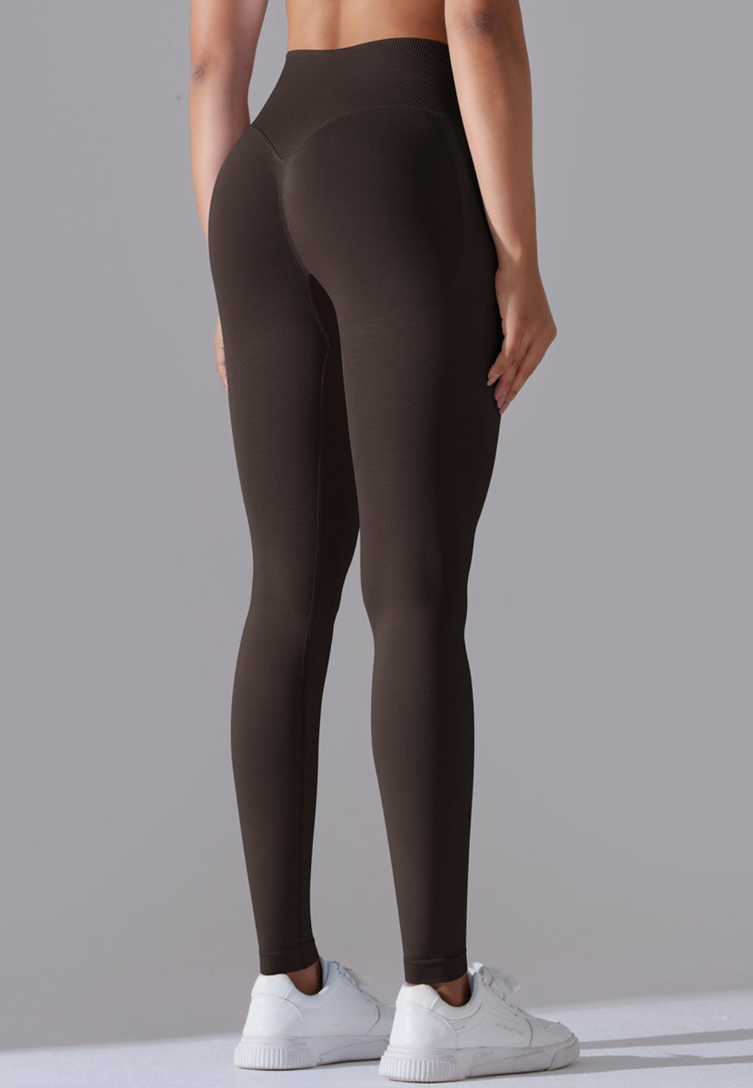 Ribbed V-Waist Activewear Leggings by Anna-Kaci