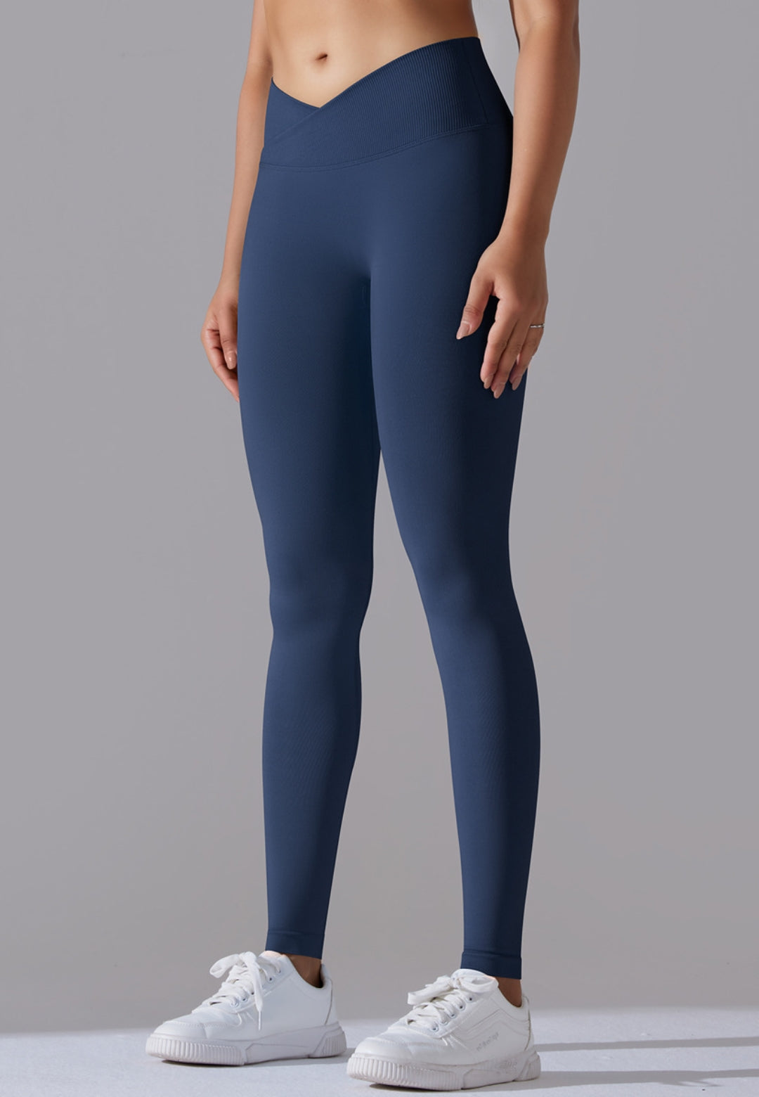 Ribbed V-Waist Activewear Leggings by Anna-Kaci