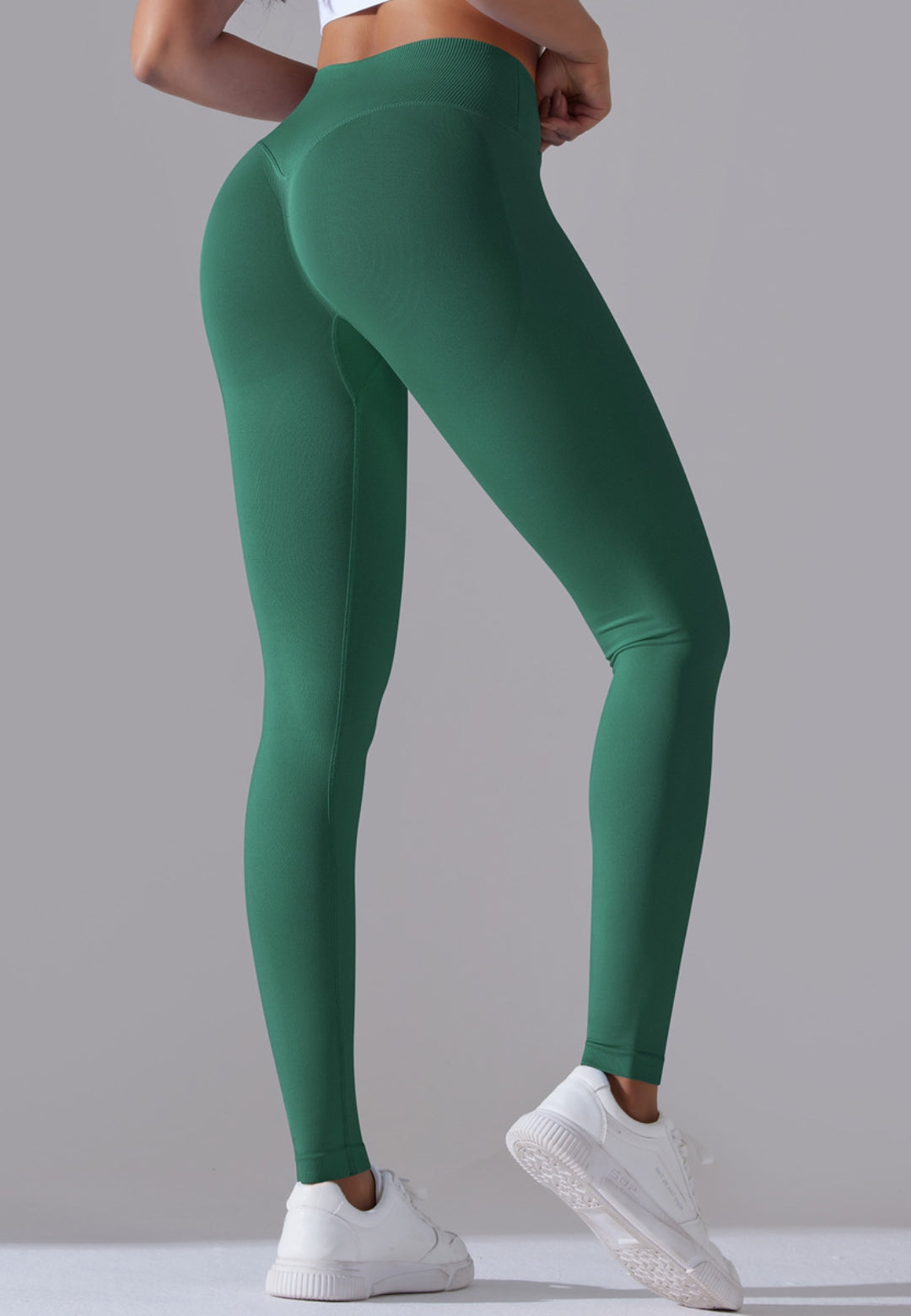 Ribbed V-Waist Activewear Leggings by Anna-Kaci