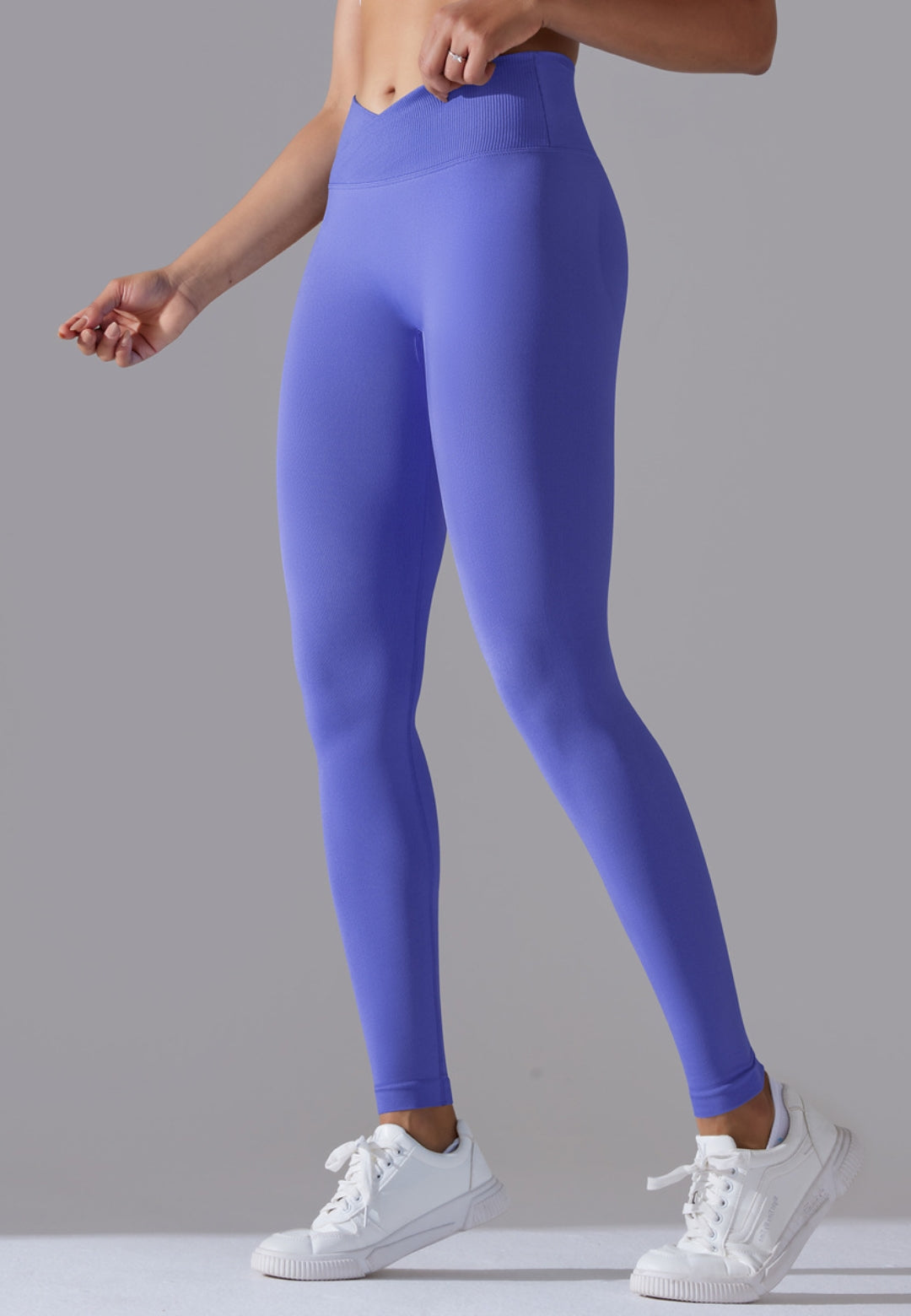 Ribbed V-Waist Activewear Leggings by Anna-Kaci