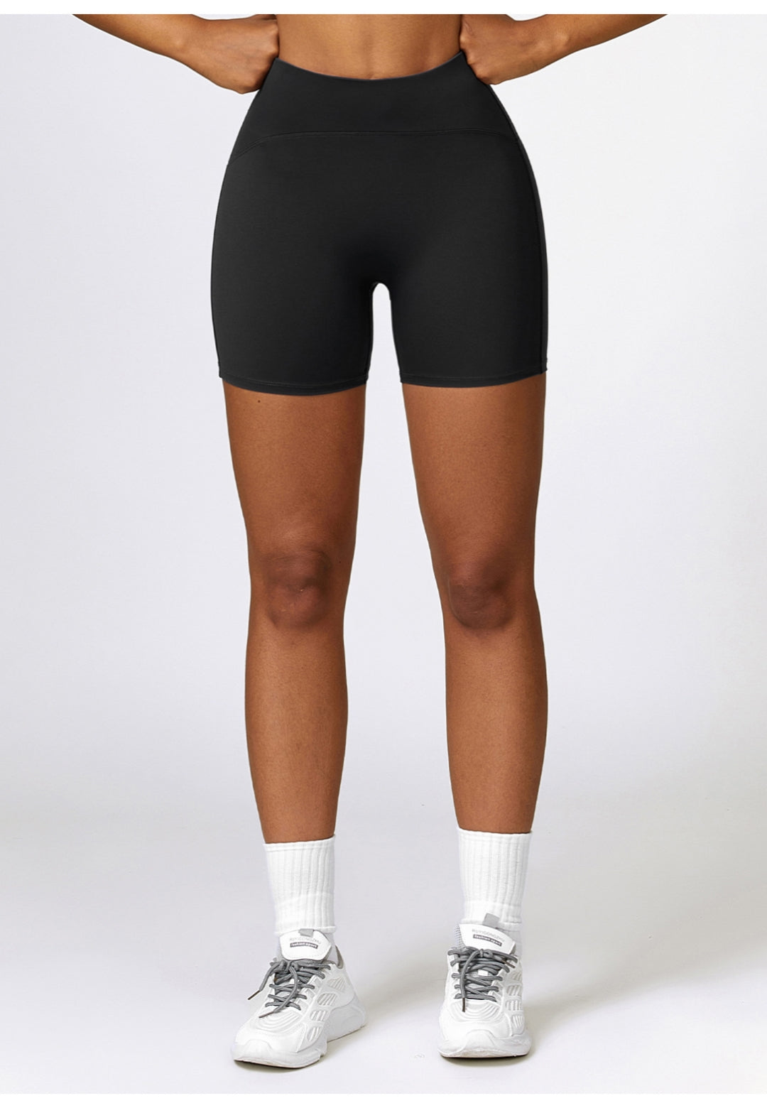 Black High Waist Activewear Shorts