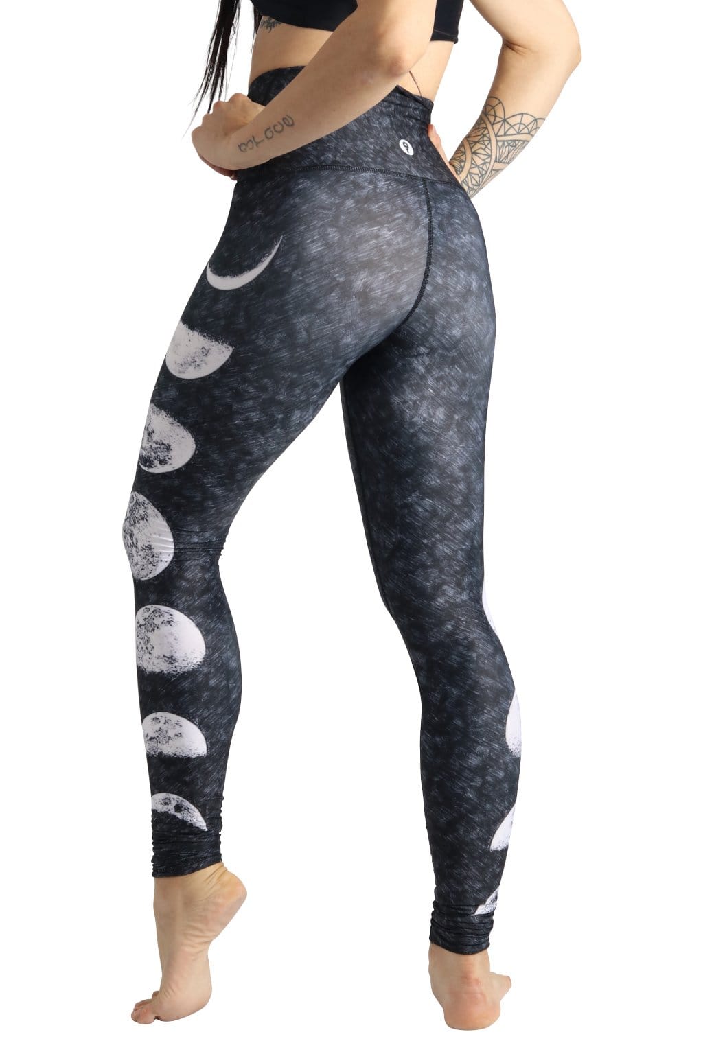 View from the back of Just a Dark Moon Phase Printed Yoga Legging