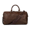 Full view of dark brown Benjamin Leather Duffle Bag