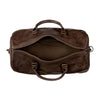 inside of dark brown Benjamin Leather Duffle Bag