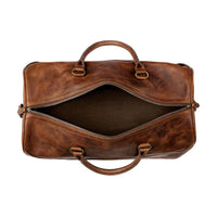 View of inside of Benjamin Leather Duffle Bag