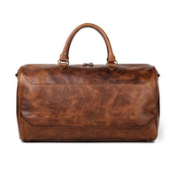 Full view of Benjamin Leather Duffle Bag on a white background