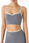 Gray Longline Contrast Sports Bra