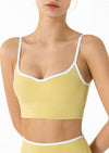 Yellow Longline Contrast Sports Bra