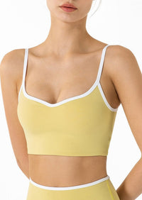 Yellow Longline Contrast Sports Bra