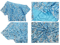 Plus Size One Shoulder Sequin Top by Anna-Kaci