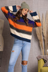 Cool MULTI PATTERN KNITTED SWEATER