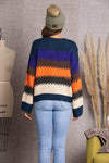 Back view of MULTI PATTERN KNITTED SWEATER