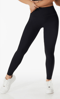 Black Ribbed High Rise Contouring Lifting Fitness Leggings