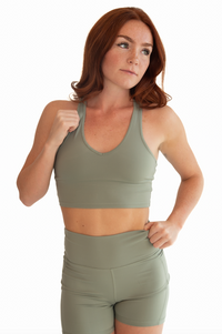 V Neck Bra Top green