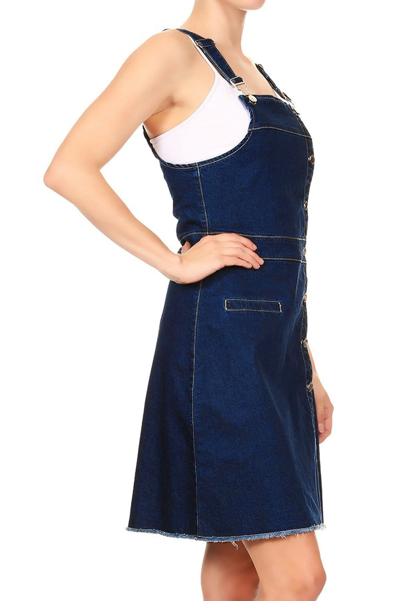 Adjustable Strap Overall Dress 