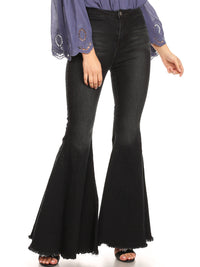 Black Bell Bottom High Waist Denim Jeans