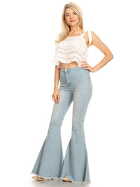 Bell Bottom High Waist Denim Jeans by Anna-Kaci