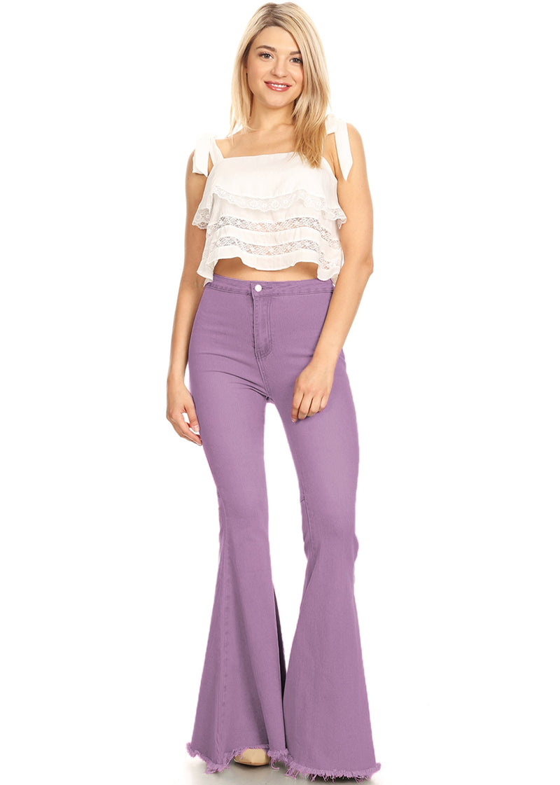 Bell Bottom High Waist Denim Jeans by Anna-Kaci