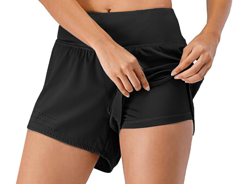 Model showing shorts on Running Shorts Drawstring Yoga Gym Athletic Shorts with Pockets