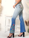 Popular Classic Retro High Waist Long Denim Bell Bottom Jeans