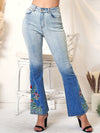 Cute Classic Retro High Waist Long Denim Bell Bottom Jeans