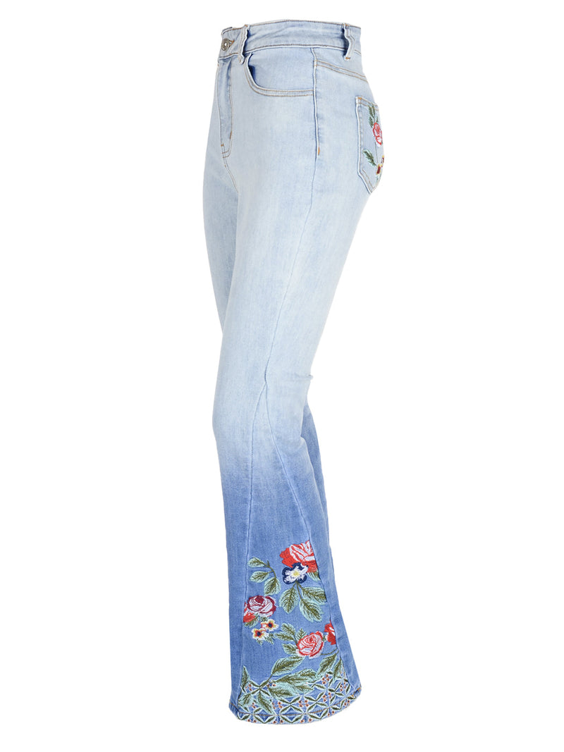 Trending Classic Retro High Waist Long Denim Bell Bottom Jeans