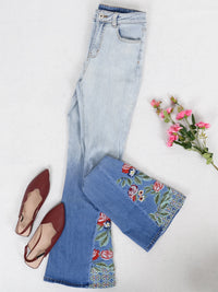 Classic Retro High Waist Long Denim Bell Bottom Jeans for mom