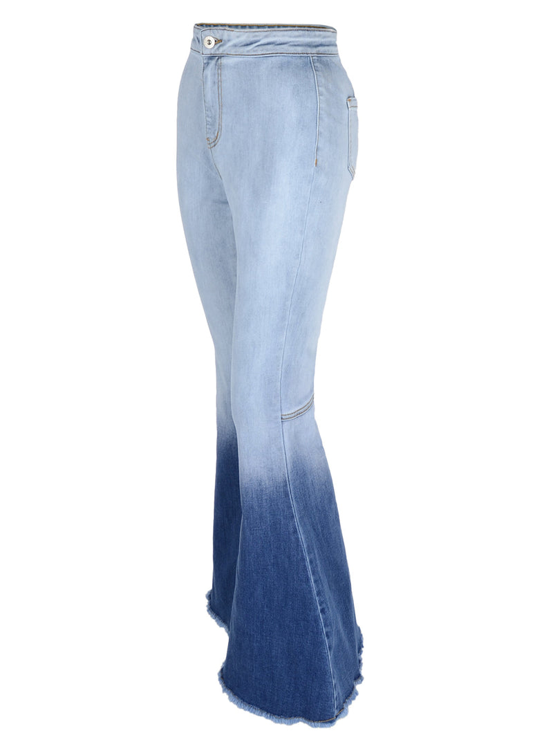 Denim Bell Bottom High Waist Denim Jeans