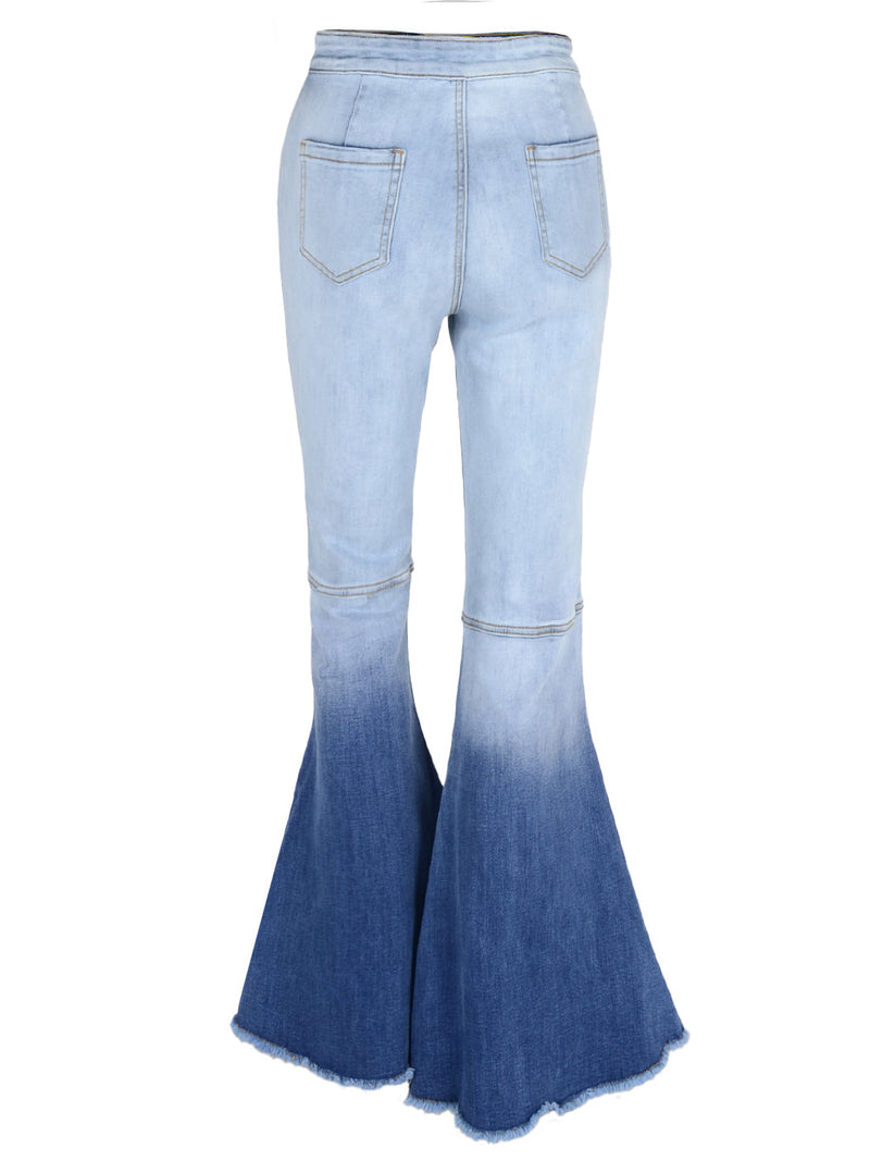 Bell Bottom High Waist Denim Jeans by Anna-Kaci