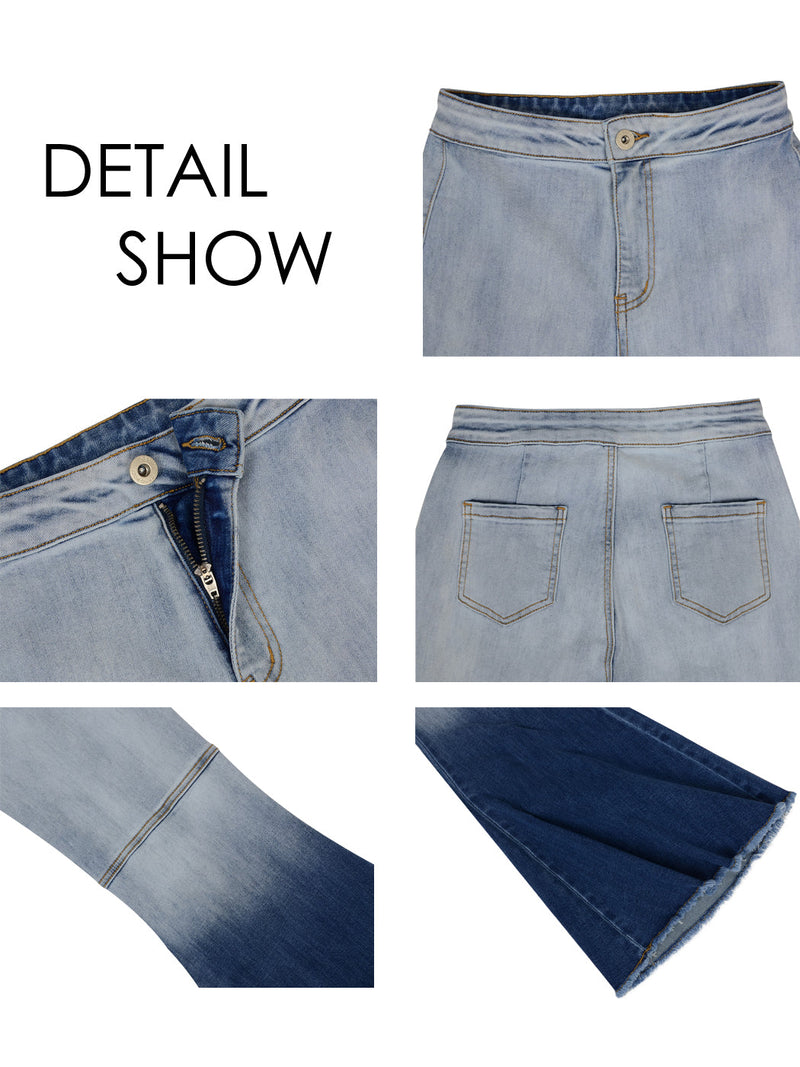 Bell Bottom High Waist Denim Jeans by Anna-Kaci