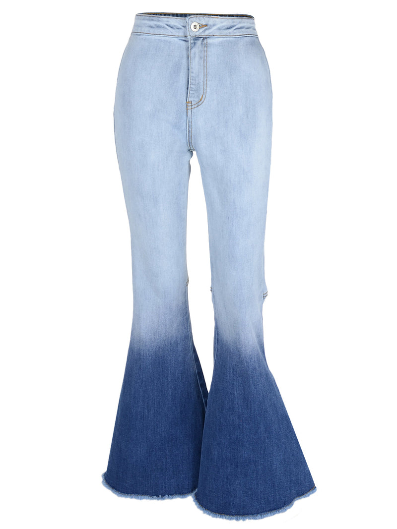 Bell Bottom High Waist Denim Jeans by Anna-Kaci