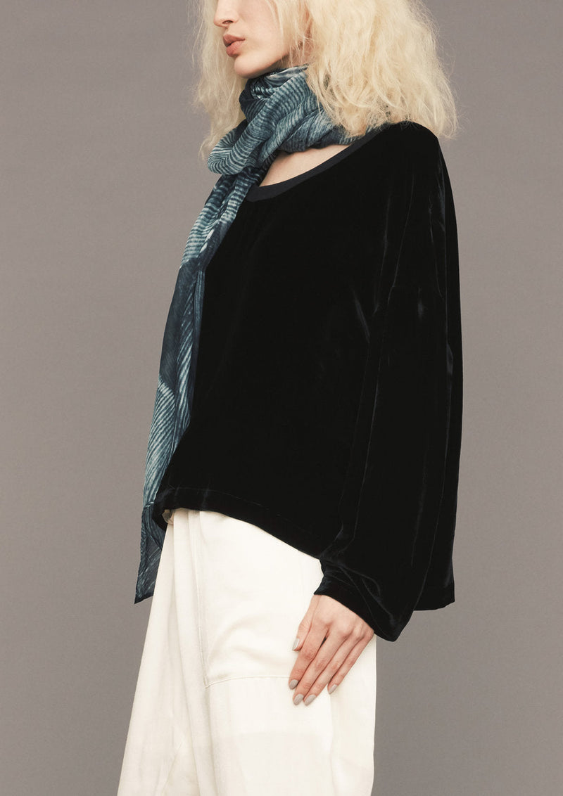 SHIRT LONG SLEEVES - SILK VELVET black by BERENIK