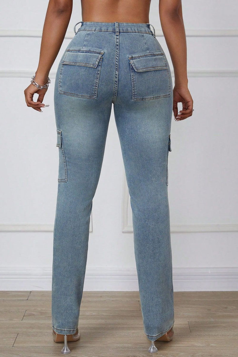 Skinny Jeans with Cargo Pockets