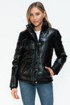 YMI Pocketed Zip Up Turtleneck Puffer Jacket